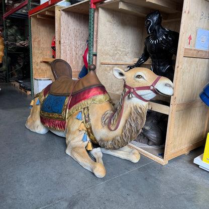 Laying Camel With Saddle Life Size Statue