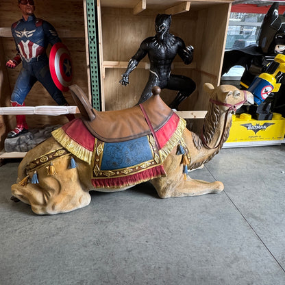 Laying Camel With Saddle Life Size Statue