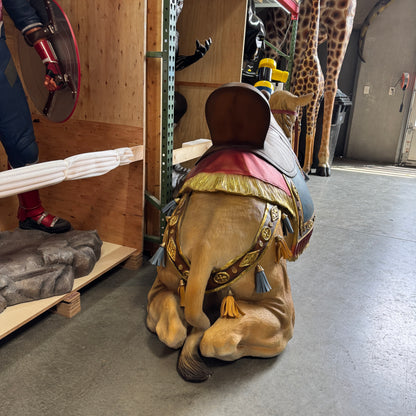 Laying Camel With Saddle Life Size Statue