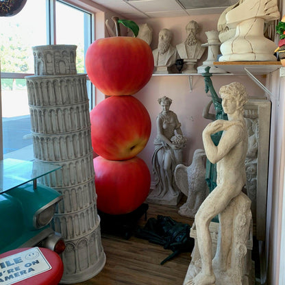 Jumbo Red Apple Tower Over Sized Statue - LM Treasures Prop Rentals 