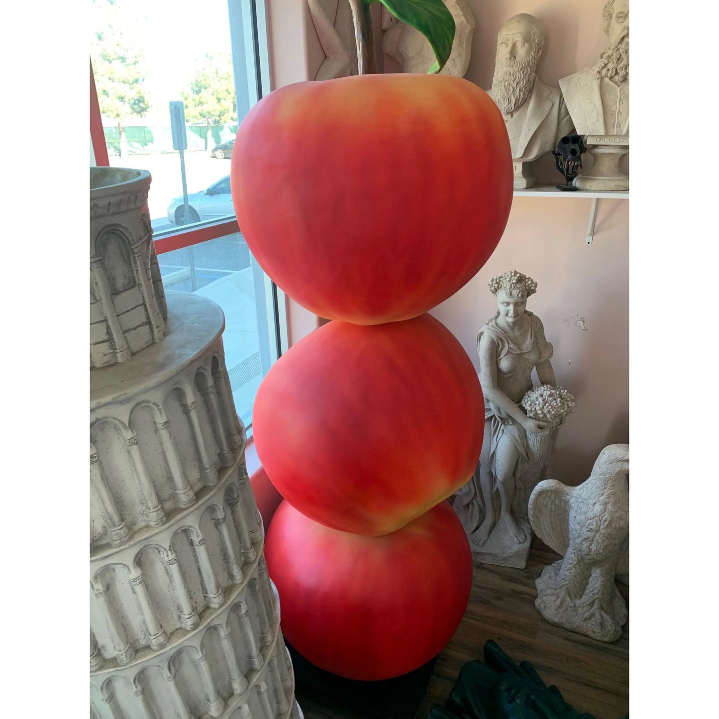 Jumbo Red Apple Tower Over Sized Statue