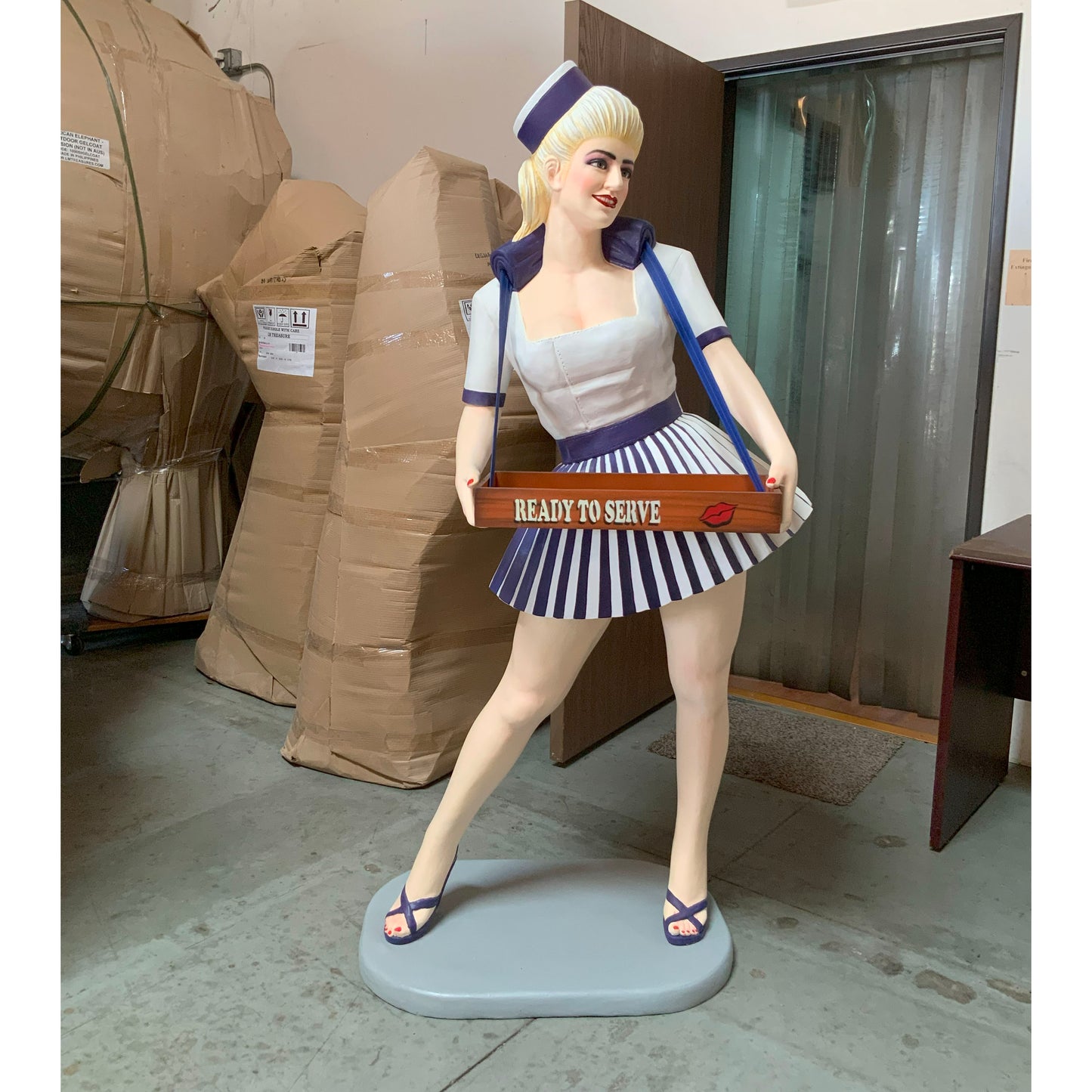 Blue Usherette Statue