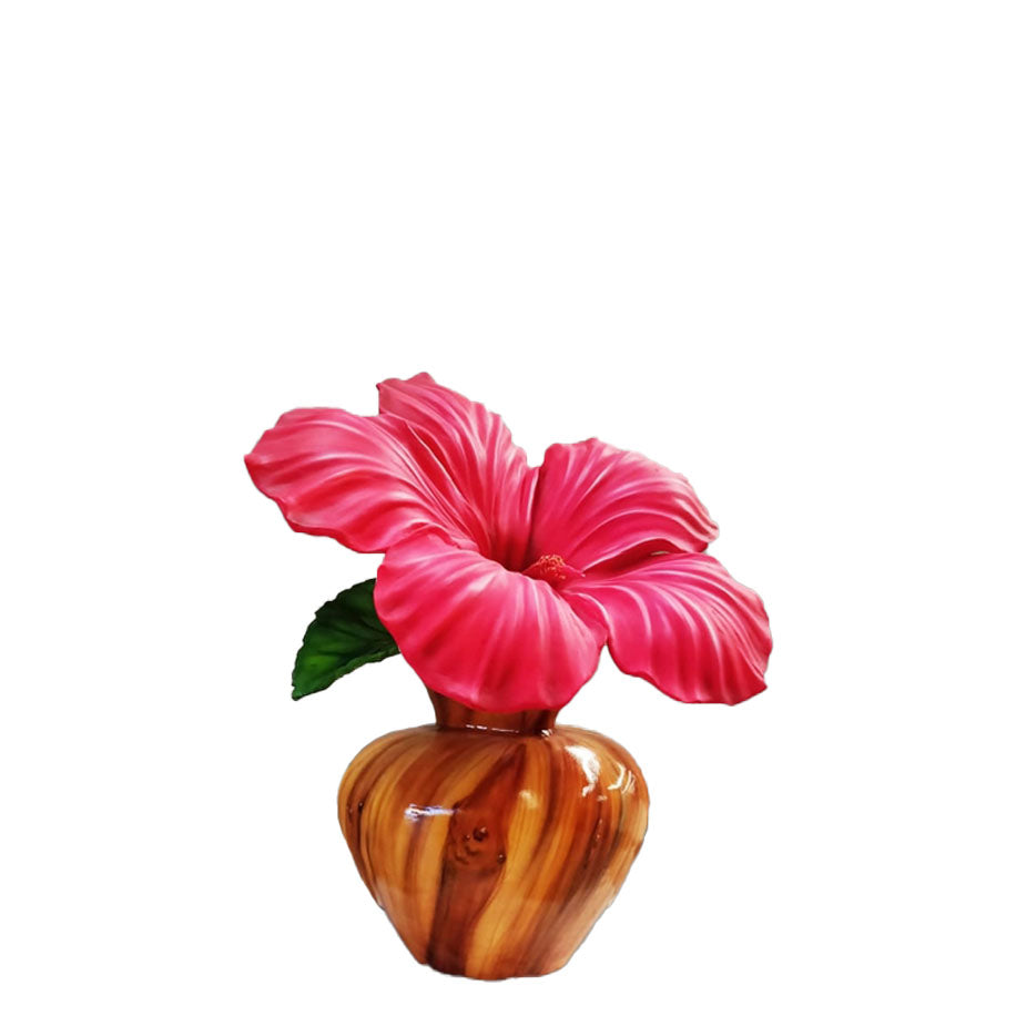 Hibiscus Flower In Vase Statue