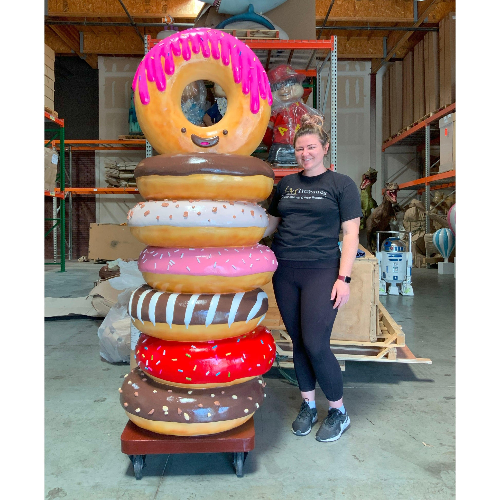Large Stacked Donuts Statue - LM Treasures Prop Rentals 