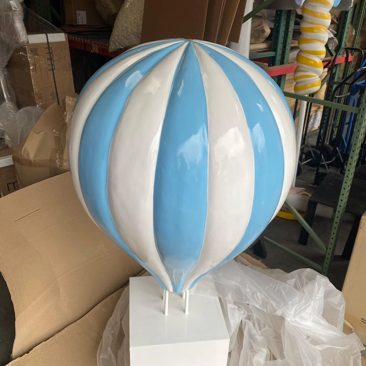 Large Blue Hot Air Balloon Statue