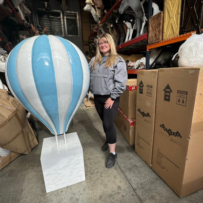 Large Blue Hot Air Balloon Statue