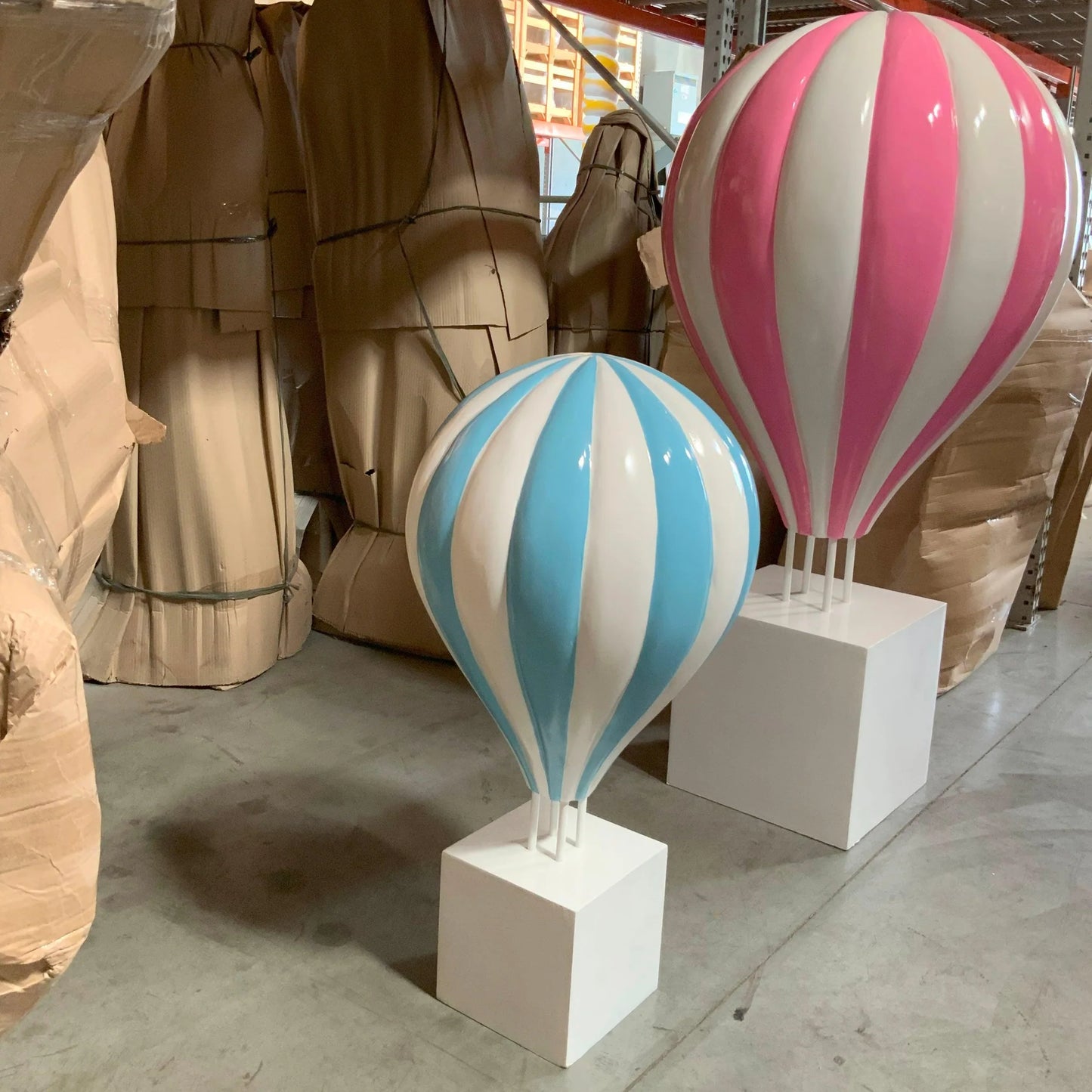 Small Blue Hot Air Balloon Statue