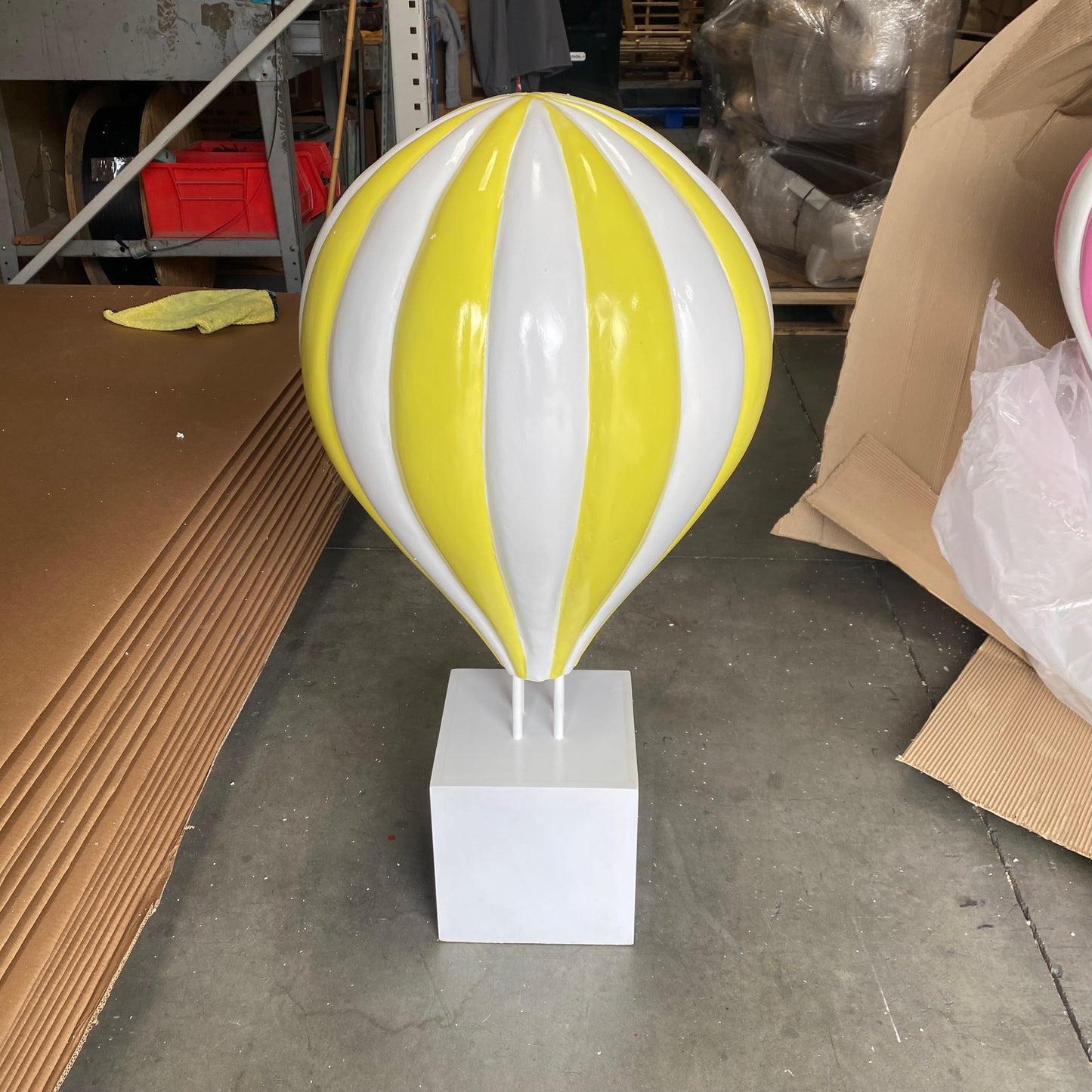 Small Yellow Hot Air Balloon Statue