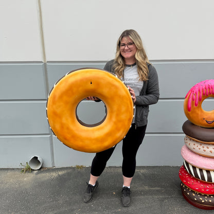 Large Chocolate Donut With Nuts Statue