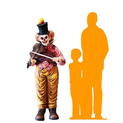 Scary Clown Playing Violin Life Size Statue