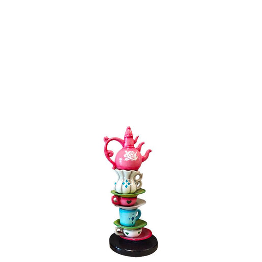 Small Stacked Pink Teapot Statue - LM Treasures Prop Rentals 