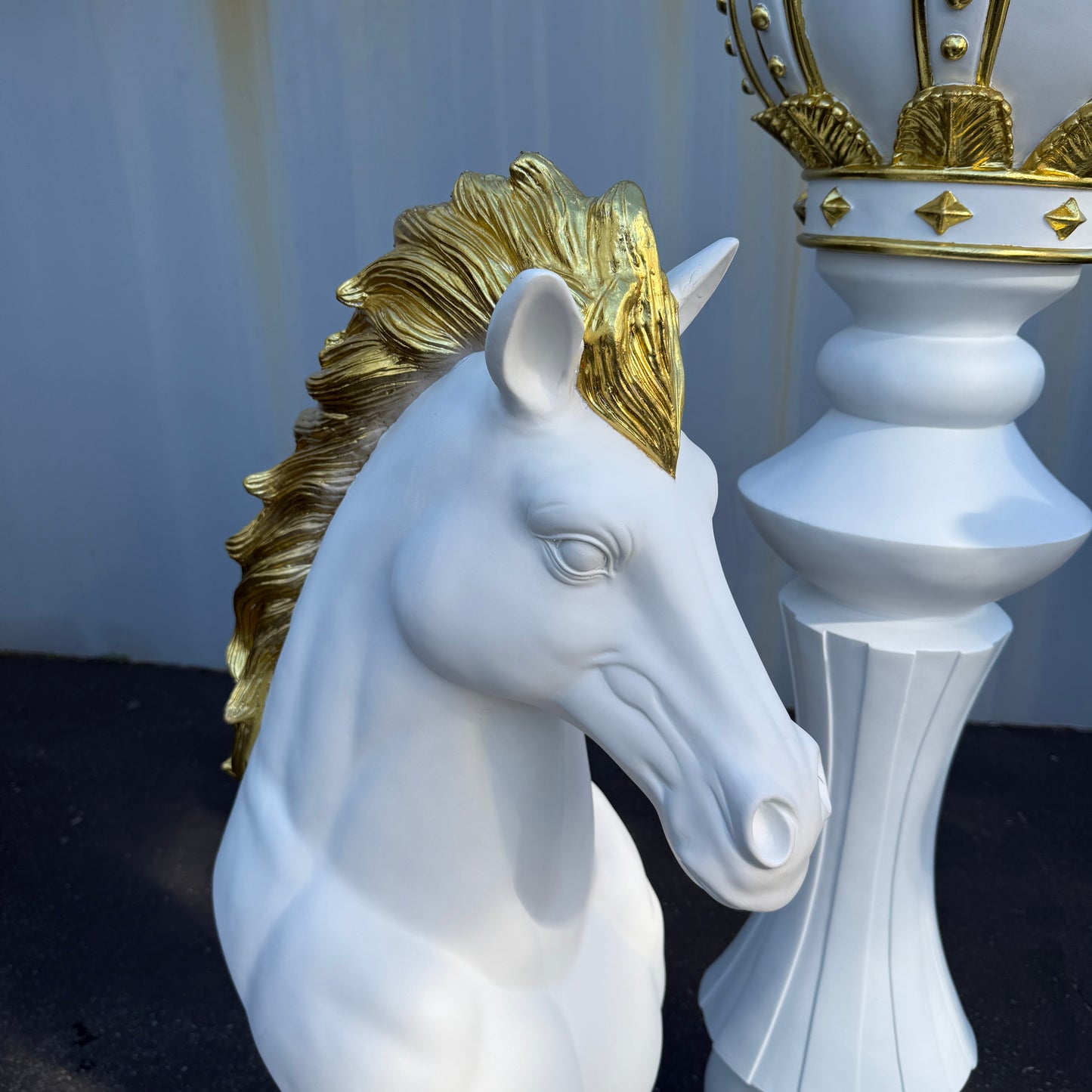 White Chess Set of 3 Statues