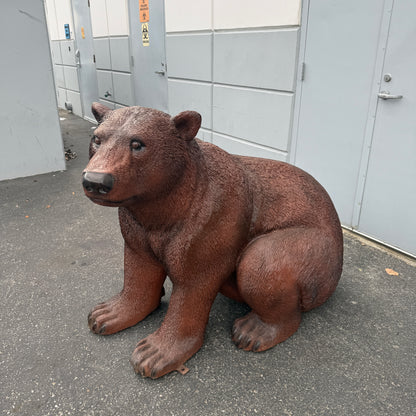 Sitting Light Brown Bear Statue