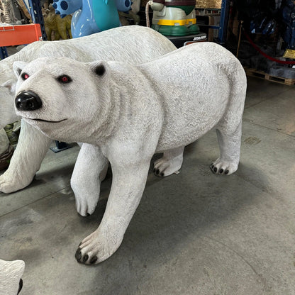 Walking Polar Bear Head Up Statue