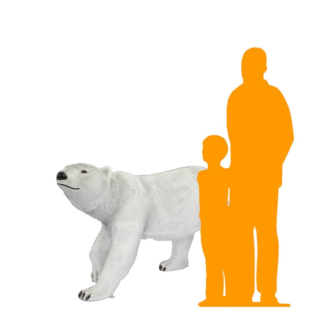 Walking Polar Bear Head Up Statue - LM Treasures Prop Rentals 