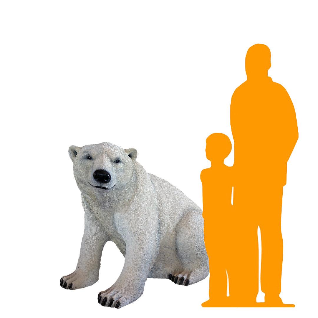 Sitting Polar Bear Statue - LM Treasures Prop Rentals 
