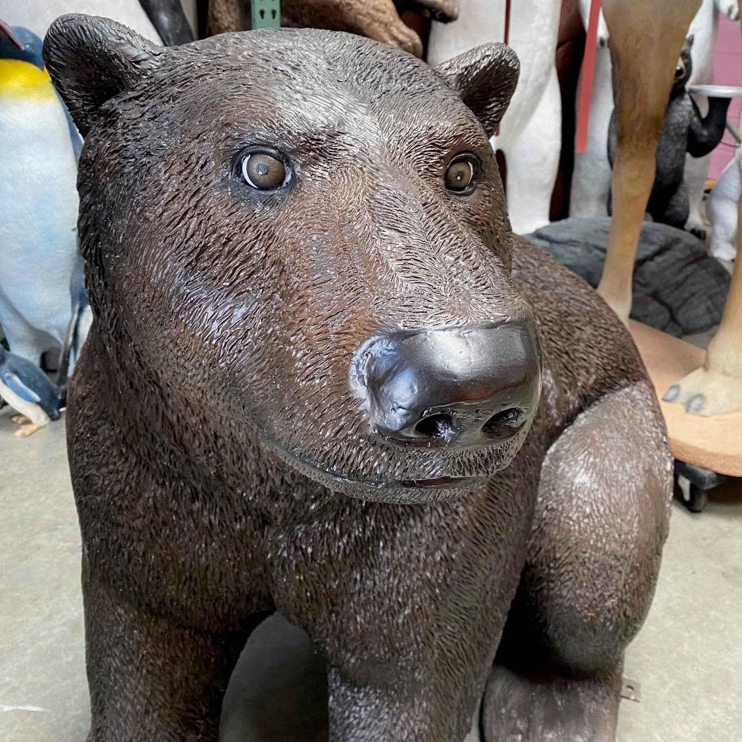 Sitting Black Bear Statue - LM Treasures Prop Rentals 