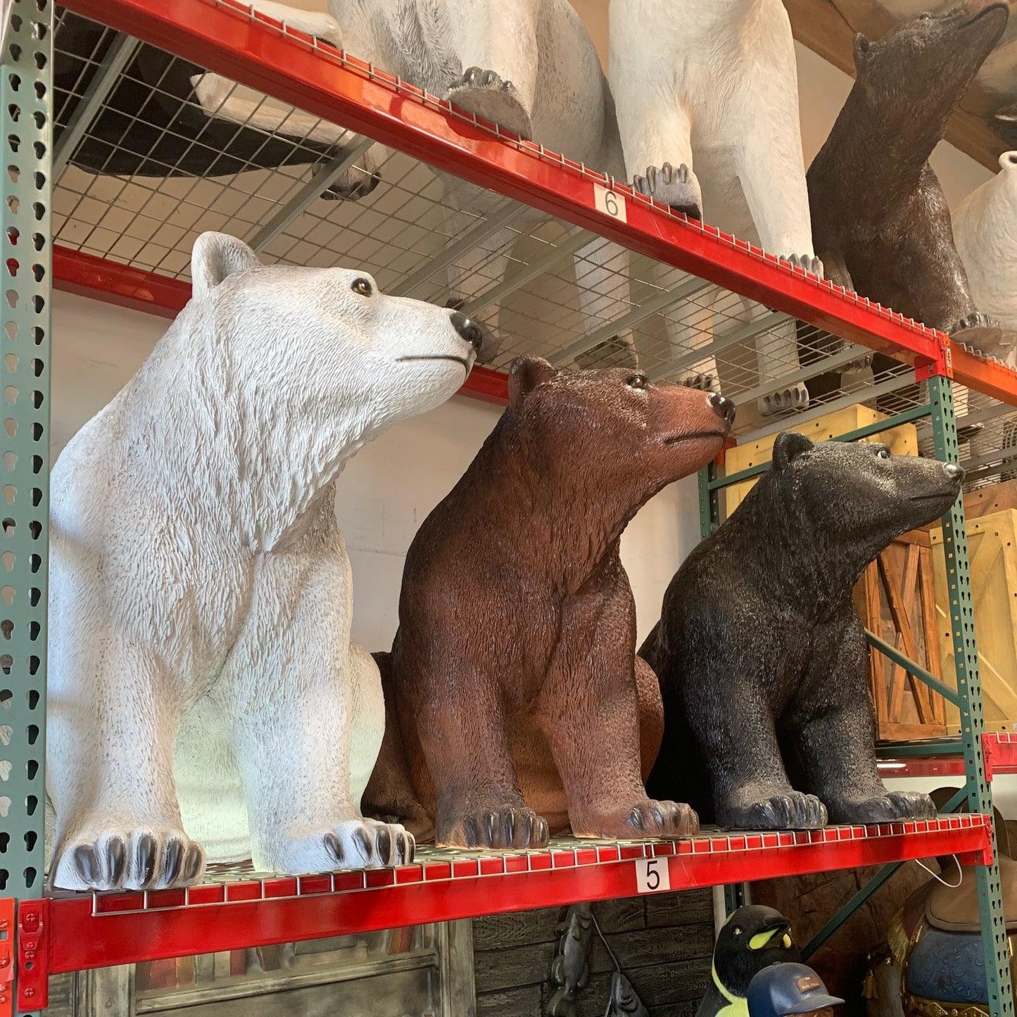 Sitting Brown Bear Statue - LM Treasures Prop Rentals 