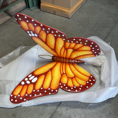 Large Orange Butterfly Statue - LM Treasures Prop Rentals 