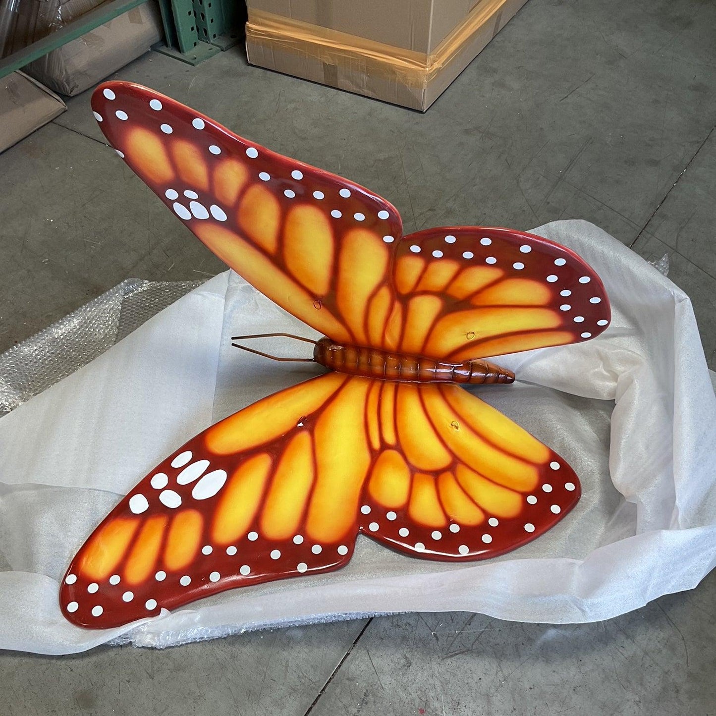 Large Orange Butterfly Statue