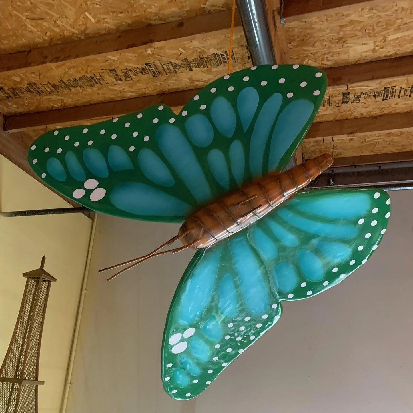 Large Cyan Butterfly Statue