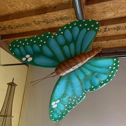 Large Cyan Butterfly Statue