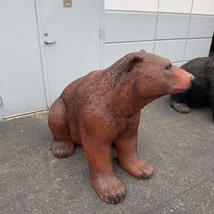 Sitting Light Brown Bear Statue