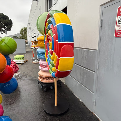 Large Rainbow Twirl Lollipop Statue