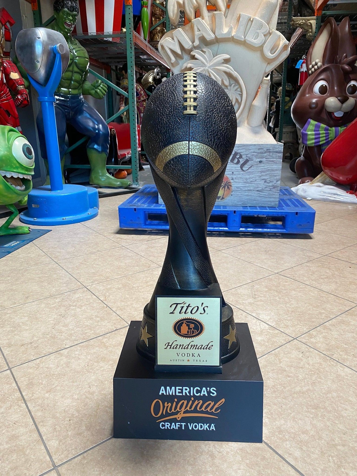 Tito's Vodka Football Trophy Over Sized Statue