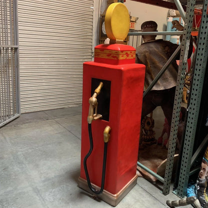 Red Gas Pump Life Size Statue