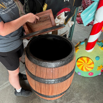 Barrel Trash Can Statue