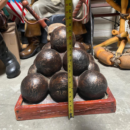 Cannon Balls Pyramid Life Size Statue