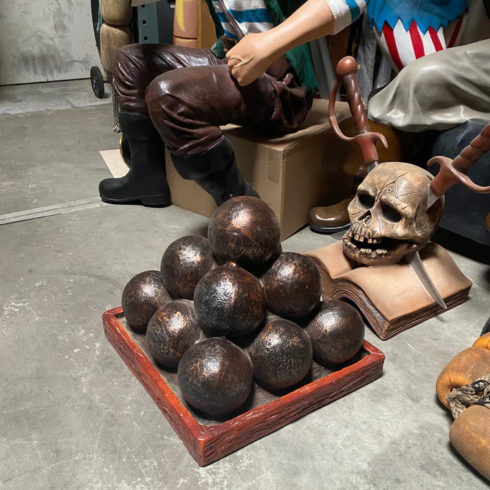 Cannon Balls Pyramid Life Size Statue