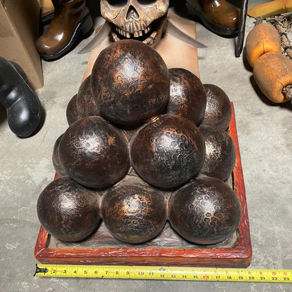 Cannon Balls Pyramid Life Size Statue