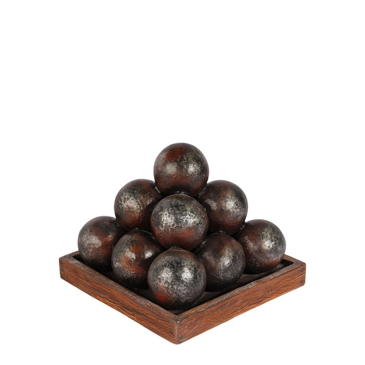 Cannon Balls Pyramid Life Size Statue