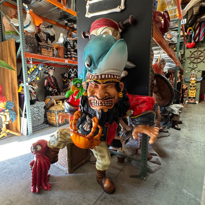 Pirate and Shark Statue