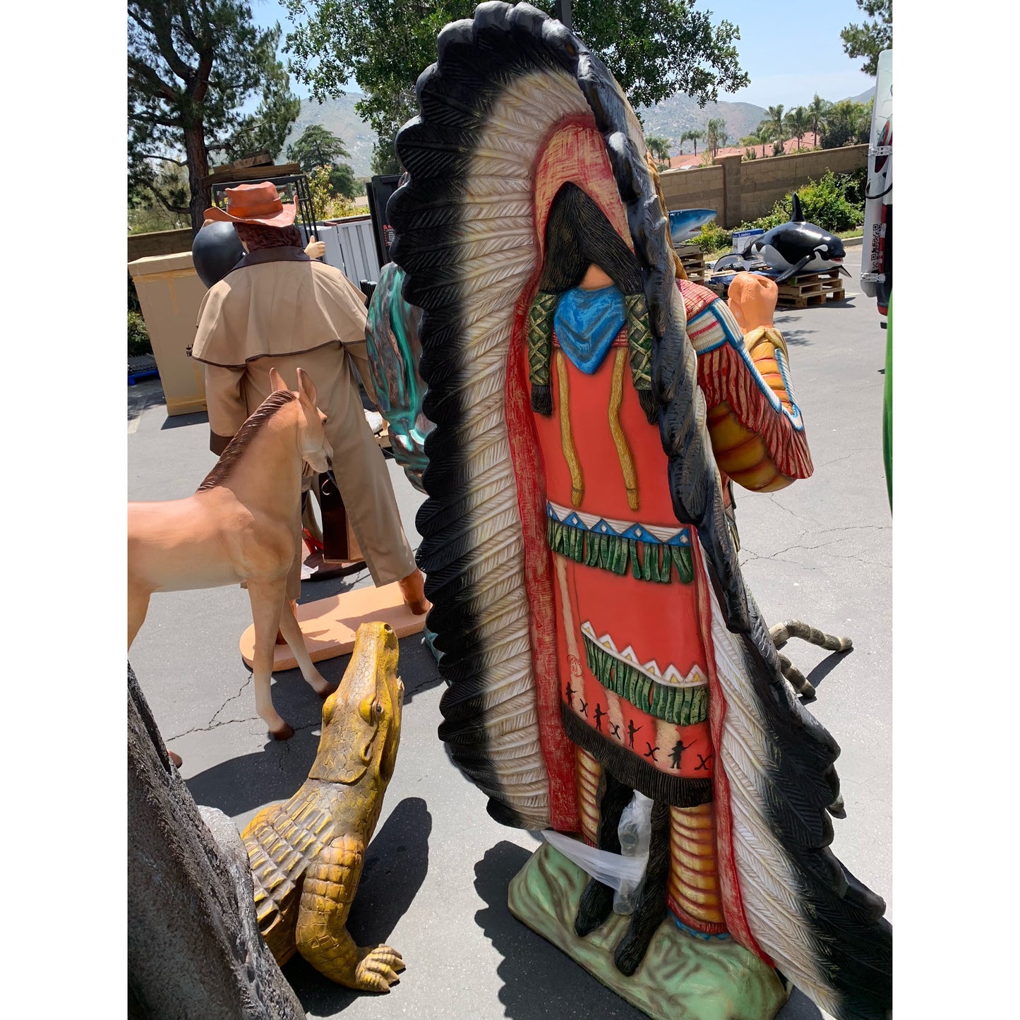 Indian With Spear Statue