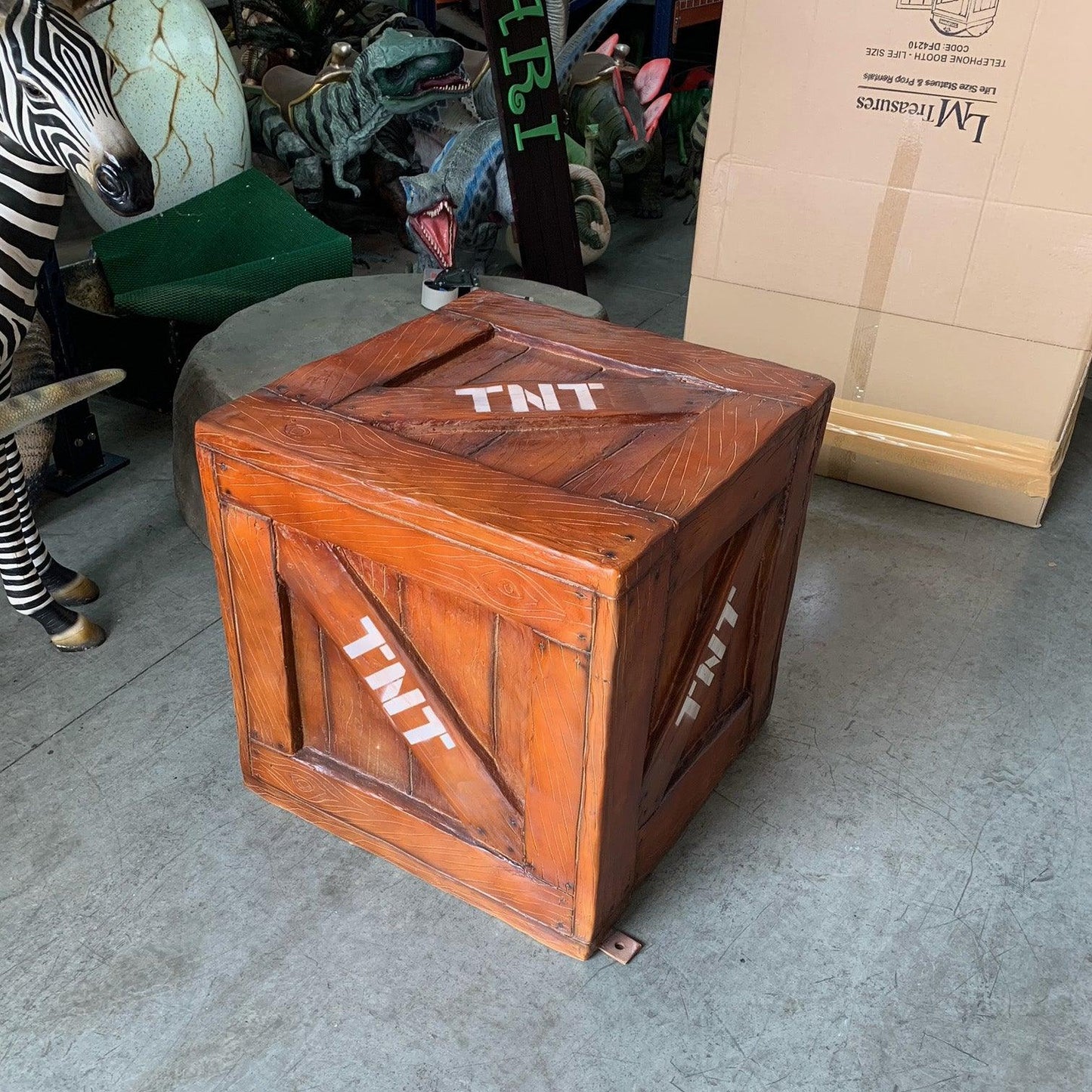 TNT Crate Statue - LM Treasures Prop Rentals 