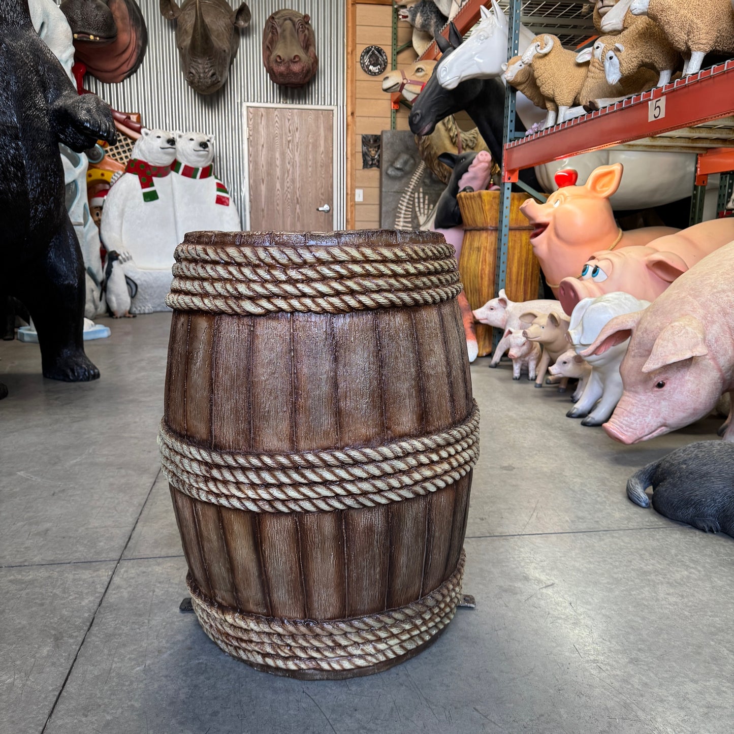 Barrel With Rope Statue