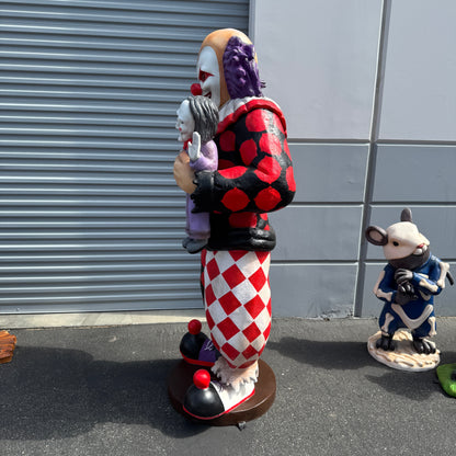 Jester Clown With Doll Statue
