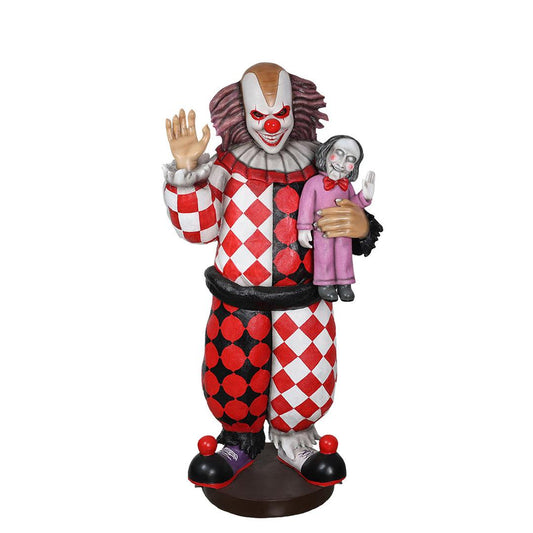 Jester Clown With Doll Statue