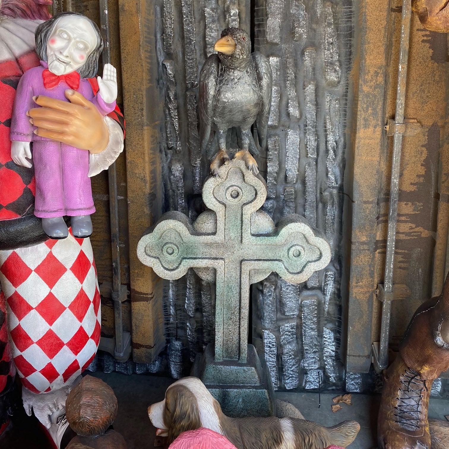 Graveyard Cross Statue - LM Treasures Prop Rentals 