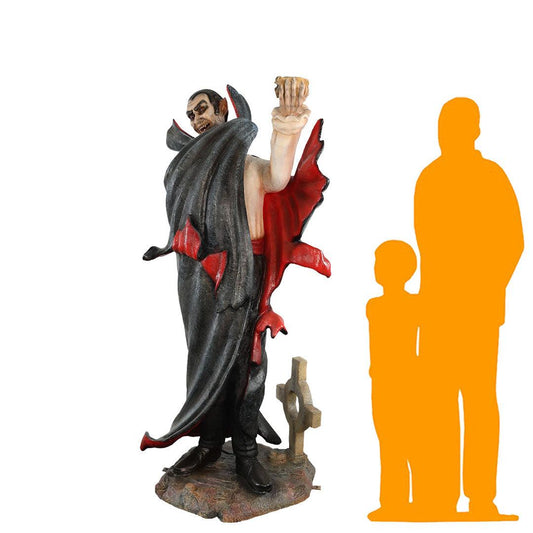 Dracula With Cup Statue