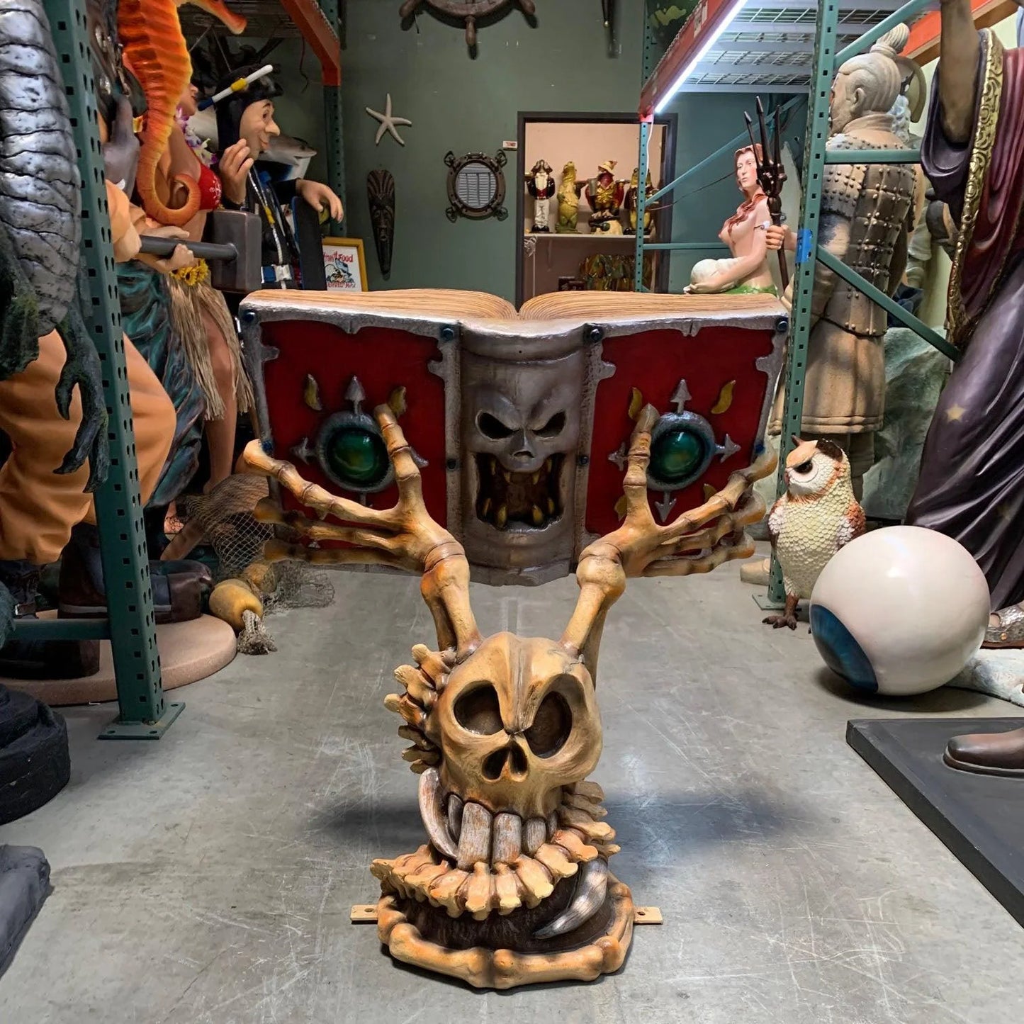 Witch's Book Pedestal Statue