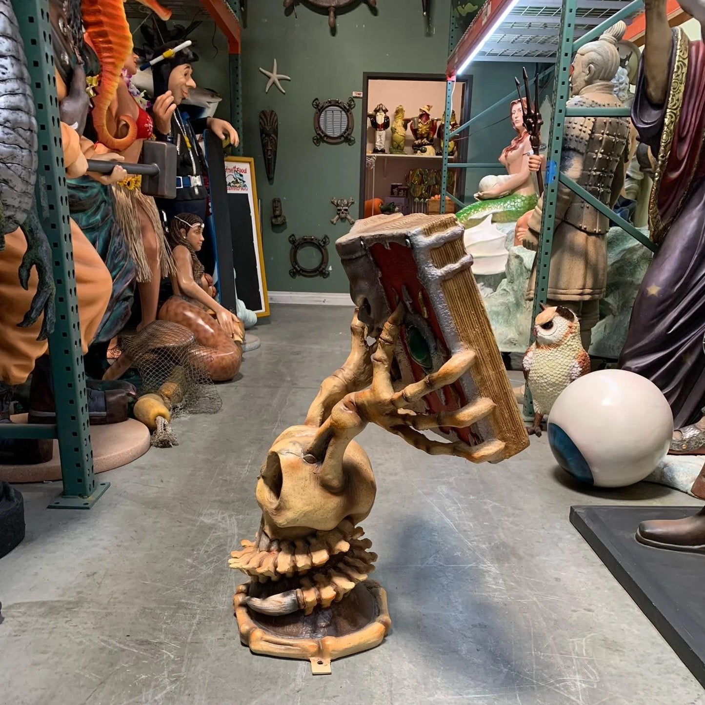 Witch's Book Pedestal Statue
