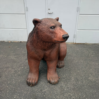Sitting Light Brown Bear Statue