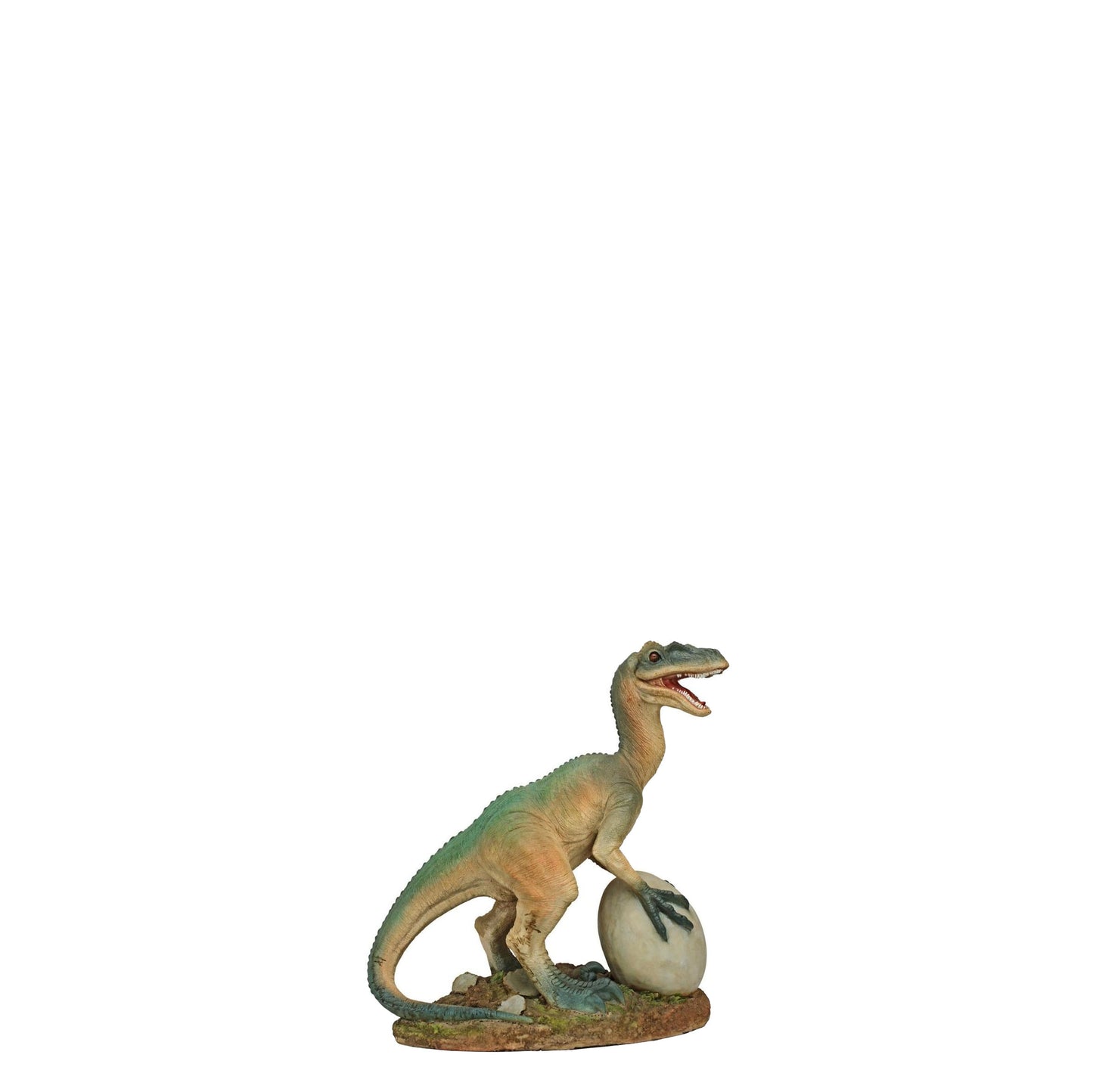 Small Raptor With Egg Statue