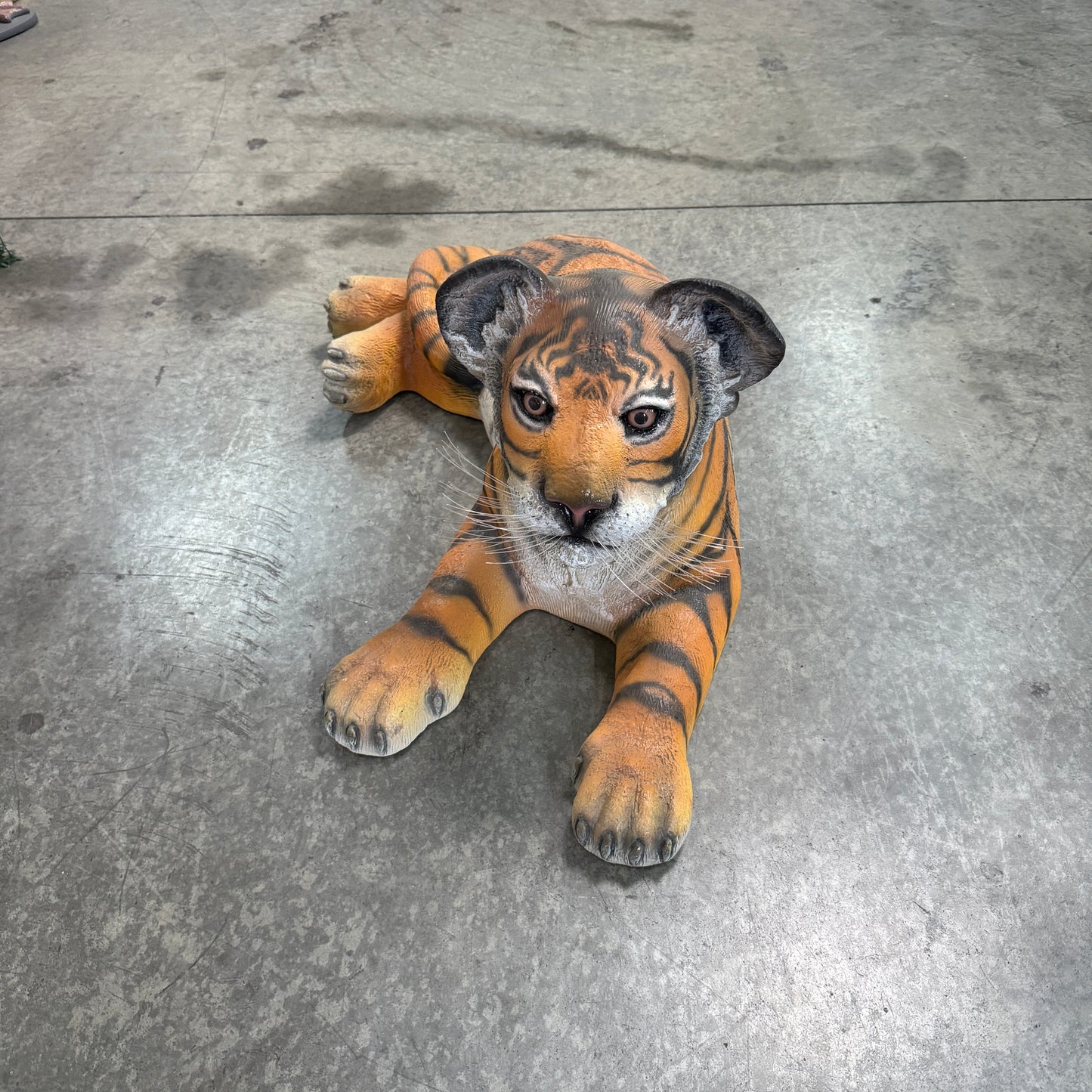 Tiger Cub Laying Statue