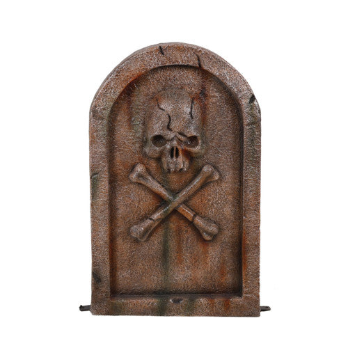 Gravestone With Skull Statue