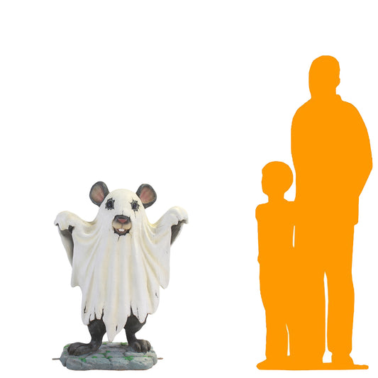 Ghost Mouse Halloween Statue